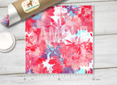 Watercolor Flower Patterned Adhesive Vinyl 039